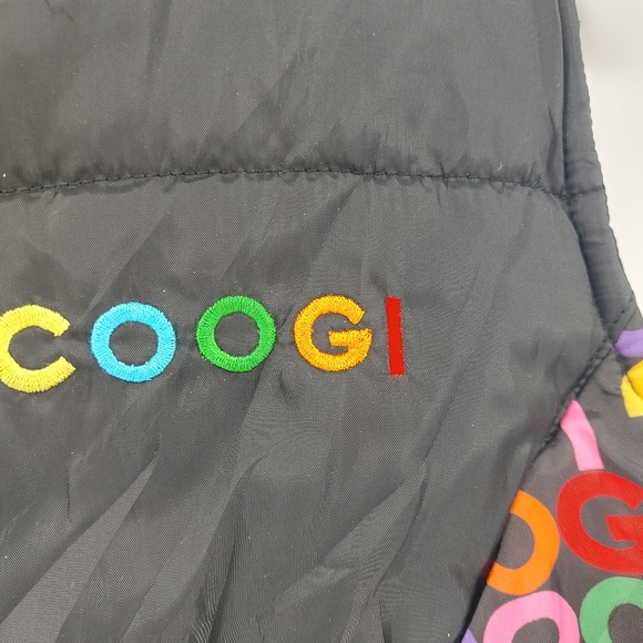 Coogi Black Muliti Colored Puffer Vest Size Small - Picture 2 of 8